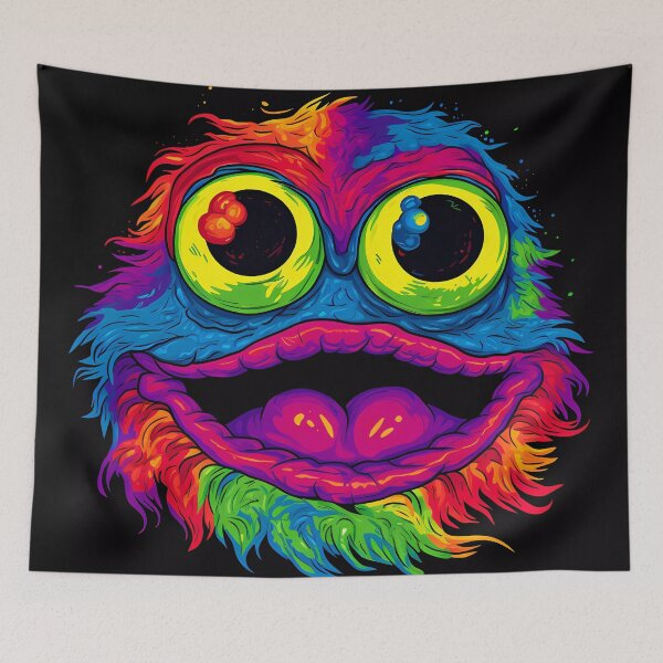 Item preview, Furry Psychedelic Rainbow Toad Monster designed and sold by SingularityGeek.