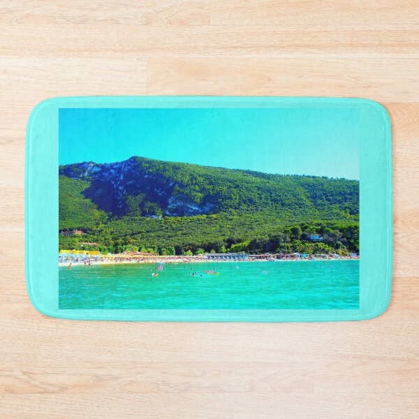 Item preview, View from Molo Portonovo at the Adriatic Sea with waters, beach, equipment designed and sold by Kristina Drozd.