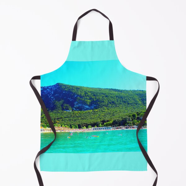 Item preview, View from Molo Portonovo at the Adriatic Sea with waters, beach, equipment designed and sold by Kristina Drozd.