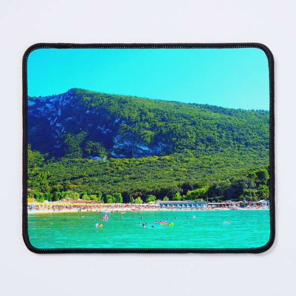 Item preview, View from Molo Portonovo at the Adriatic Sea with waters, beach, equipment designed and sold by Kristina Drozd.