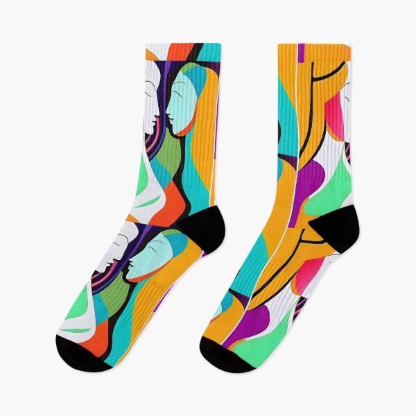 Item preview, Two abstract female figures in bright vibrant colours  designed and sold by mahercara.