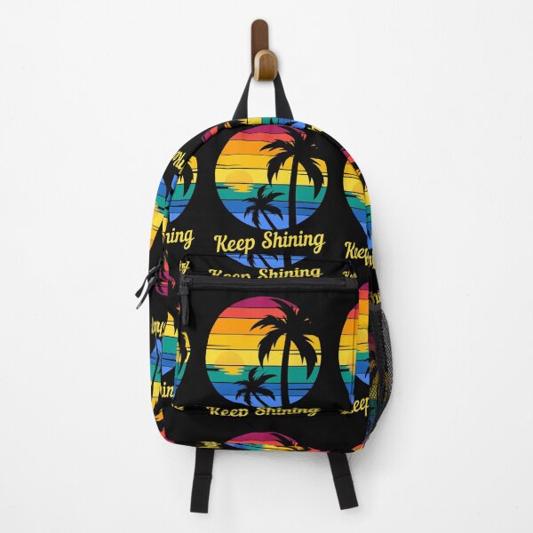 Item preview, KEEP SHINING - Self Care, Mental Health Awareness, Vintage Palm Tree Sunset designed and sold by Sun Sand & Sea Art.