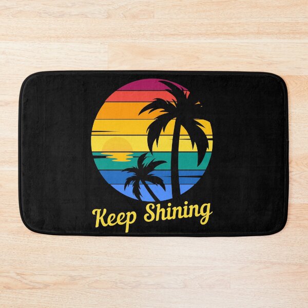 Item preview, KEEP SHINING - Self Care, Mental Health Awareness, Vintage Palm Tree Sunset designed and sold by Sun Sand & Sea Art.