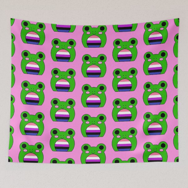 Item preview, Genderfluid flag frog designed and sold by bookwoof.
