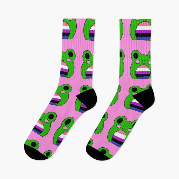 Item preview, Genderfluid flag frog designed and sold by bookwoof.