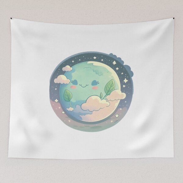Item preview, Earth Happy Cute Space Science Planet Environment Clouds designed and sold by farhanhafeez.