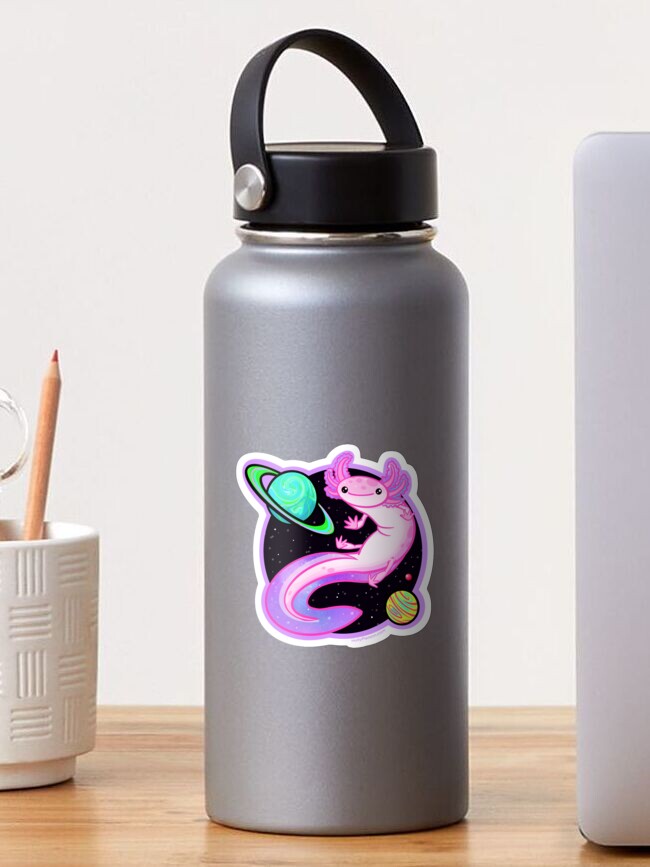 Thumbnail 1 of 3, Sticker, Space axolotl designed and sold by HollyPierson.