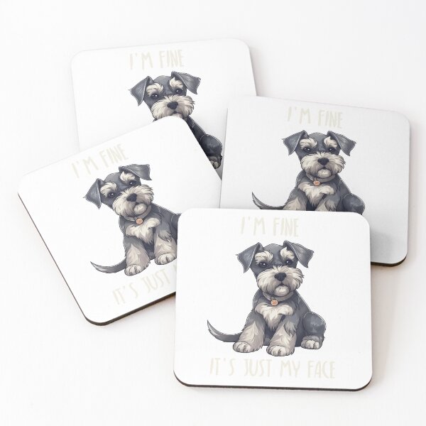 Item preview, I'm Fine It's Just My Face - Cute Serious Mini Schnauzer designed and sold by GVRDesign.
