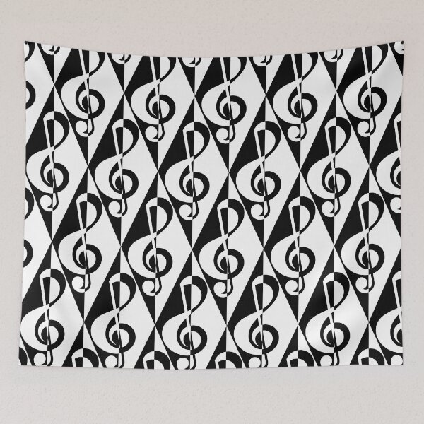 Item preview, Black and White Treble Clef Pattern designed and sold by SusanEileenEvans.