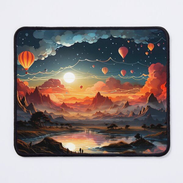 Item preview, Balloons flying across Mountains Landscape designed and sold by Maxouniverse.