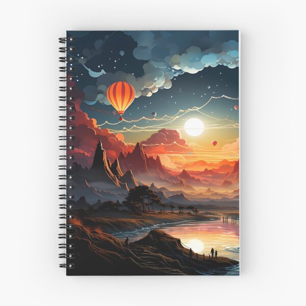 Item preview, Balloons flying across Mountains Landscape designed and sold by Maxouniverse.