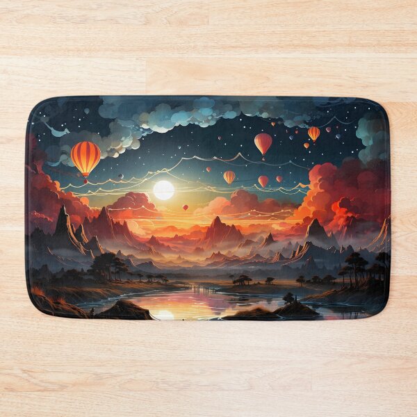 Item preview, Balloons flying across Mountains Landscape designed and sold by Maxouniverse.