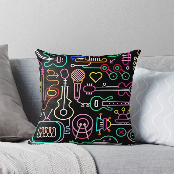 Item preview, Neon Musical Instruments on Black designed and sold by SusanEileenEvans.
