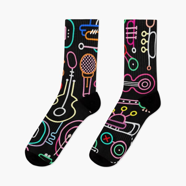 Item preview, Neon Musical Instruments on Black designed and sold by SusanEileenEvans.