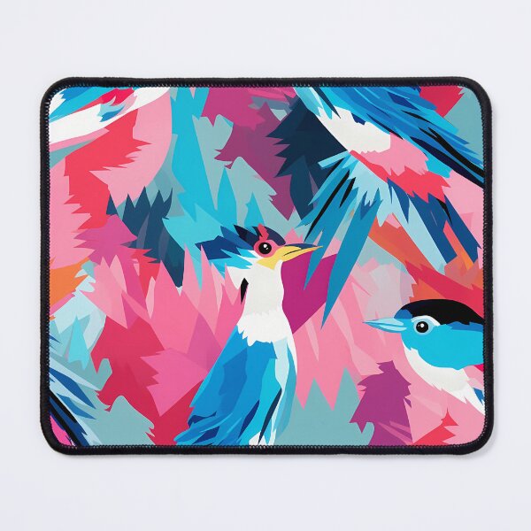Item preview, Wild Birds Pattern 3, messy abstract blue birds in thought, don't look like the others but that's okay, casual panic, self-love, blue, pink, purple, red, orange, ornithology and nature. designed and sold by FoxRobinRabbit.