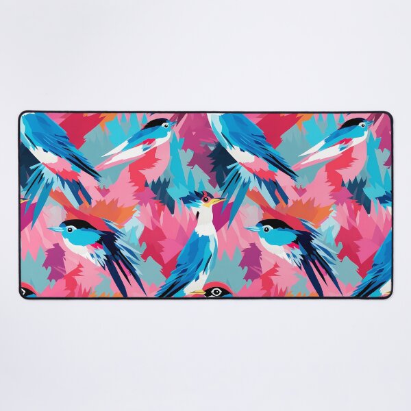 Item preview, Wild Birds Pattern 3, messy abstract blue birds in thought, don't look like the others but that's okay, casual panic, self-love, blue, pink, purple, red, orange, ornithology and nature. designed and sold by FoxRobinRabbit.