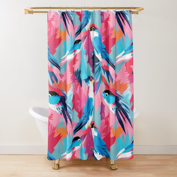 Item preview, Wild Birds Pattern 3, messy abstract blue birds in thought, don't look like the others but that's okay, casual panic, self-love, blue, pink, purple, red, orange, ornithology and nature. designed and sold by FoxRobinRabbit.