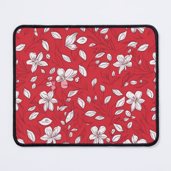 Item preview, White Lillys Red Background Flower Pattern  designed and sold by ANWA15.