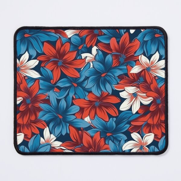 Item preview, Red Blue Background Flower Pattern  designed and sold by ANWA15.