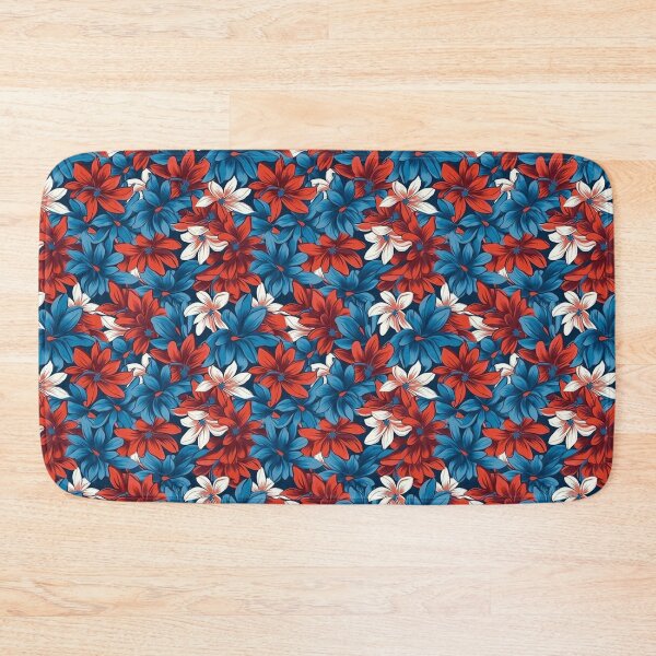 Item preview, Red Blue Background Flower Pattern  designed and sold by ANWA15.
