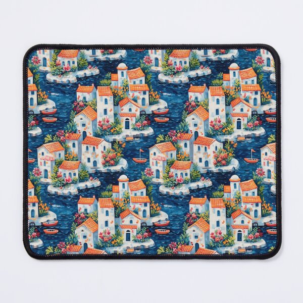 Item preview, Mediterranean Seaside Village #1 designed and sold by BrushstrokesA.