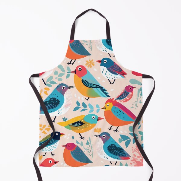 Item preview, Wild Birds Pattern 4, brightly colored illustrated birds, two really angry, one furious, social anxiety like invisible fire, be kind instead, blue, red, yellow, green, pink, ornithology and nature. designed and sold by FoxRobinRabbit.