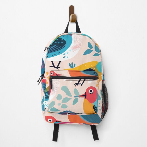 Item preview, Wild Birds Pattern 4, brightly colored illustrated birds, two really angry, one furious, social anxiety like invisible fire, be kind instead, blue, red, yellow, green, pink, ornithology and nature. designed and sold by FoxRobinRabbit.