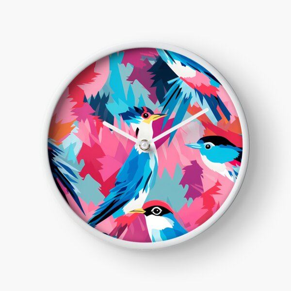 Item preview, Wild Birds Pattern 3, messy abstract blue birds in thought, don't look like the others but that's okay, casual panic, self-love, blue, pink, purple, red, orange, ornithology and nature. designed and sold by FoxRobinRabbit.