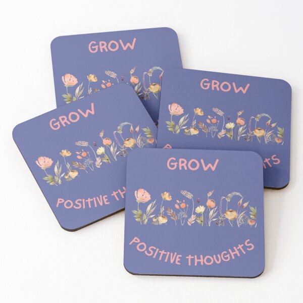 Item preview, Grow Positive Thoughts in Pink with Beautiful Watercolor flowers and Pink  designed and sold by SkyTastic.