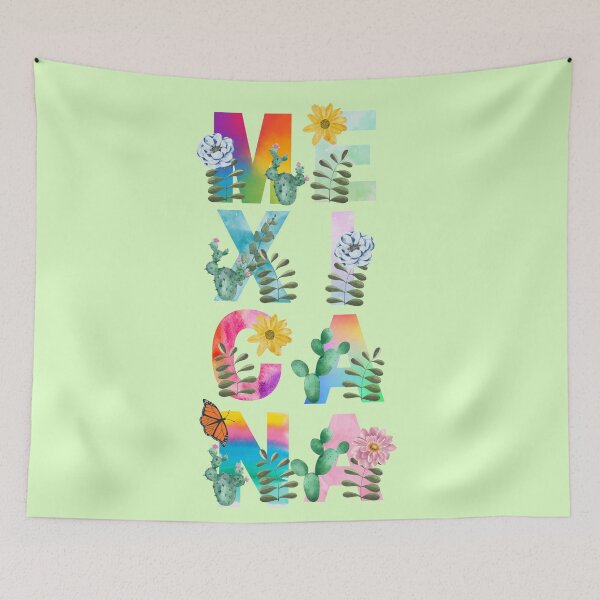 Item preview, Letters forming the Word Mexicana in Watercolor and Cactuses designed and sold by SMillustrations.