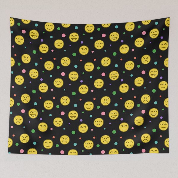 Item preview, Emotions doodle colourful pattern on the dark background designed and sold by mariakostory.
