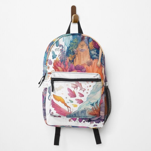 Item preview, whimsical illustration of a female hiker designed and sold by Wilderness Algorithm.