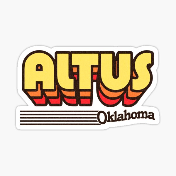 "Altus, Oklahoma Retro Stripes" Sticker by retroready Redbubble