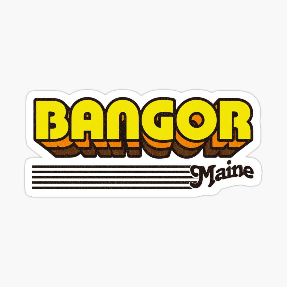 Bangor, Maine | Retro Stripes Sticker