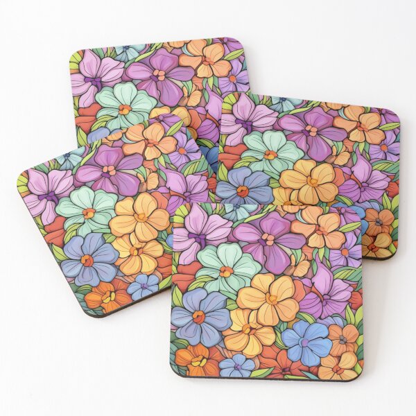 Item preview, Colorful Pastel Flowers Pattern  Vibrant Floral Design designed and sold by Victornewyork.