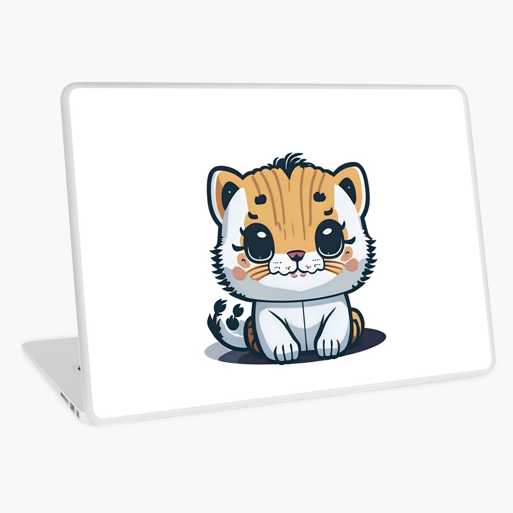 Digital watercolor. Digitally drawn illustration of a cute cartoon tiger  isolated on a white background. Little cute watercolor animals. Stock  Illustration | Adobe Stock
