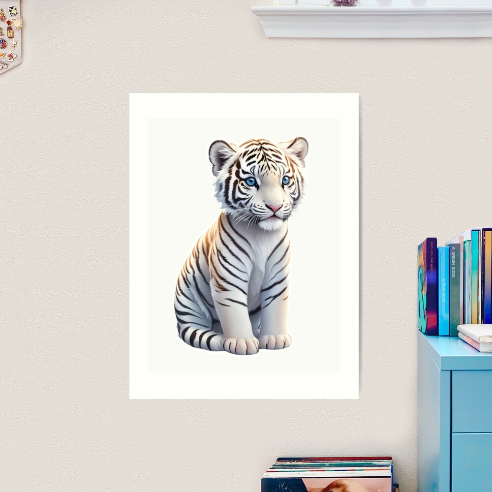 Cute White Tiger Cubs Poster for Sale by Angels45