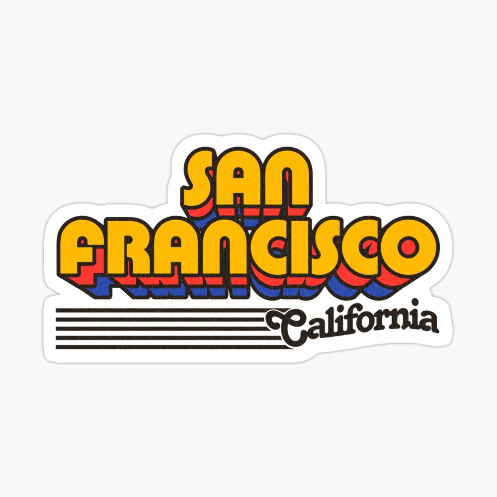 San Francisco, California | Retro Stripes Sticker