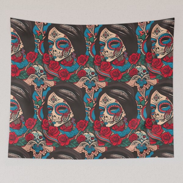 Item preview, Authentic Sugar Skull love pattern designed and sold by Candyredcustoms.