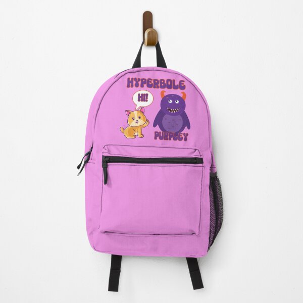 Item preview, Funny Hyperbole with Cute Puppy Waving & Purple People Eater (pronounced Hi-Per-Be-Lee or Hi-Purpley) designed and sold by JoyOfHopeStore.