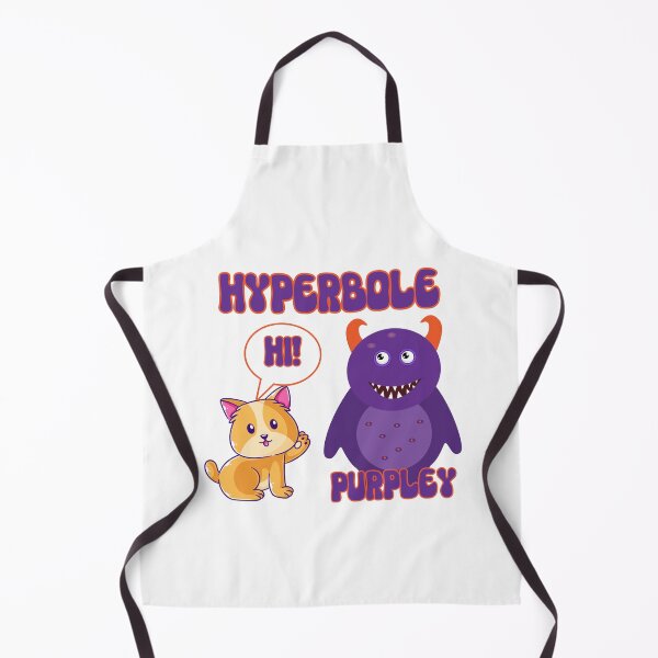 Item preview, Funny Hyperbole with Cute Puppy Waving & Purple People Eater (pronounced Hi-Per-Be-Lee or Hi-Purpley) designed and sold by JoyOfHopeStore.