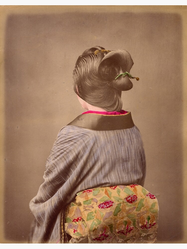 Japanese woman in Kimono from behind, 1890s by Fletchsan