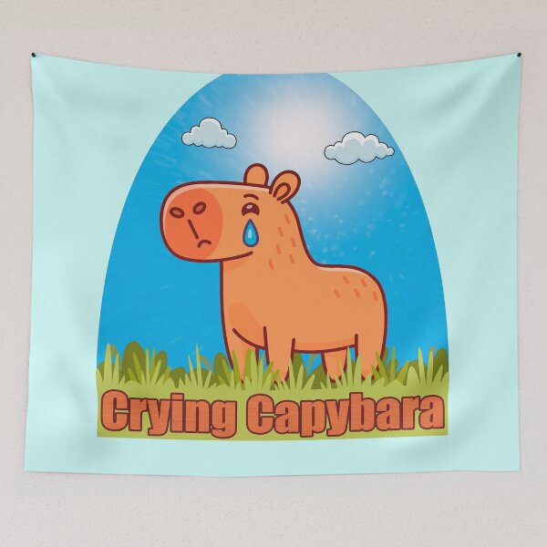 Item preview, capybara crying designed and sold by inkStyleMDQ.
