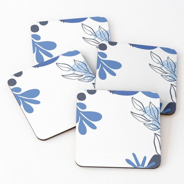 Item preview, abstract blue flowers designed and sold by Juanitodesigns.