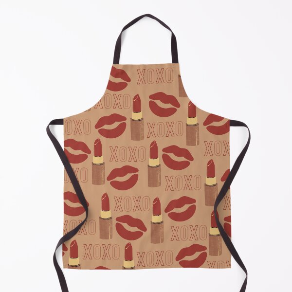 Item preview, XOXO Red Lip Stick Pattern - Fall Lip color - Brown Background designed and sold by SMillustrations.