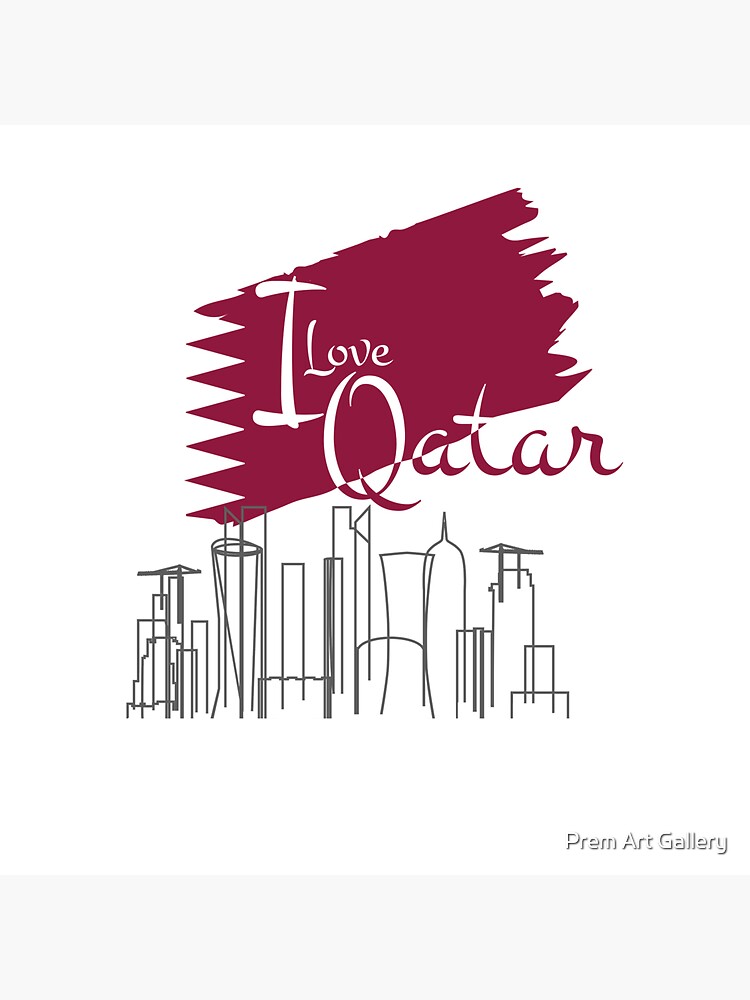 "I Love Qatar" Sticker by colourworldQa Redbubble