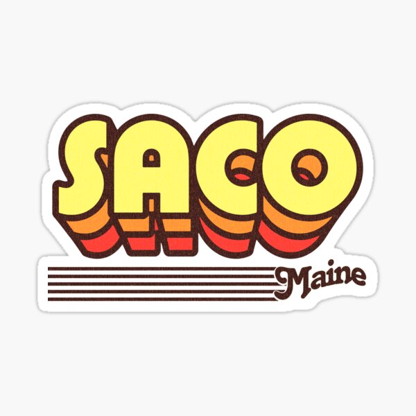 "Saco, Maine Retro Stripes" Sticker by retroready Redbubble