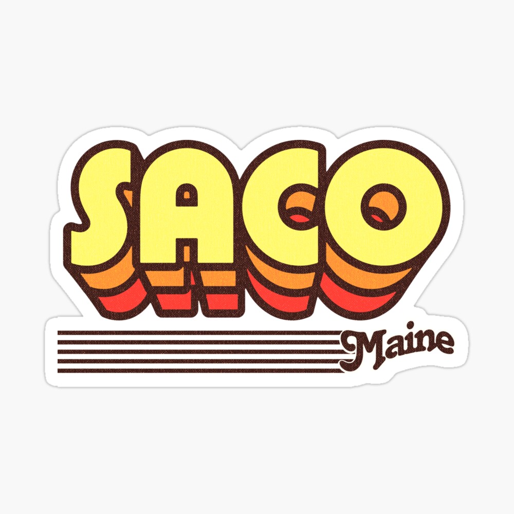 Saco, Maine | Retro Stripes Sticker