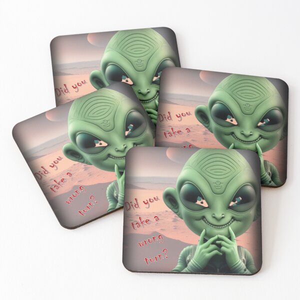Item preview, Cute alien asking "wrong turn?" designed and sold by ElderWisdom.