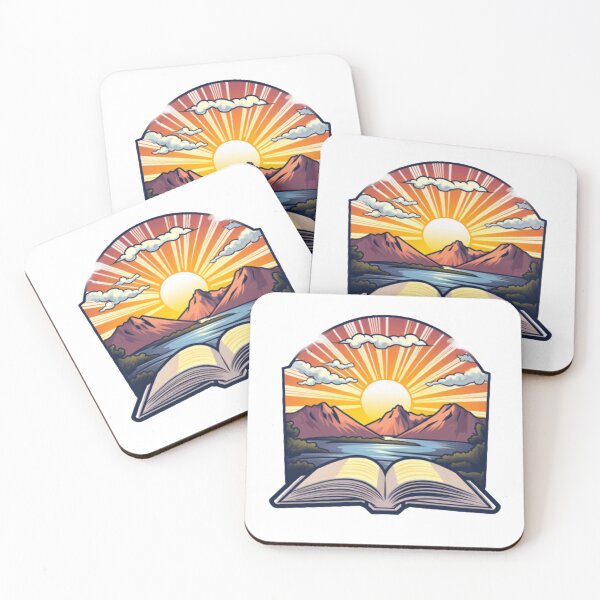 Item preview, Book in front of scenic mountain sunrise designed and sold by JN3XUS.